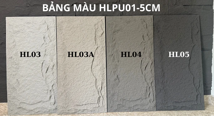 Tấm ốp tường vân đá nấm màu tro núi lửa HLPU01 - 04