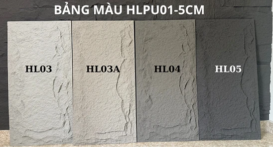 Tấm ốp tường vân đá nấm màu xám xi măng HLPU01 - 03A